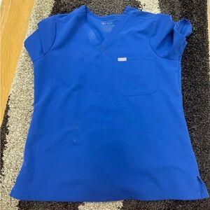 Figs Royal Blue V-Neck Scrub Top